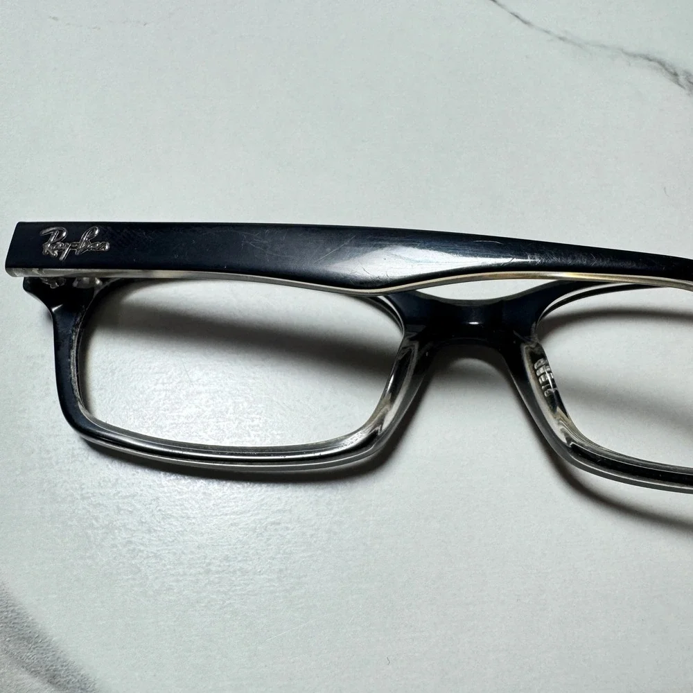 Ray-Ban RB 5150 2034 Black Transparent Rectangular Eyeglass Frames 52-19-135